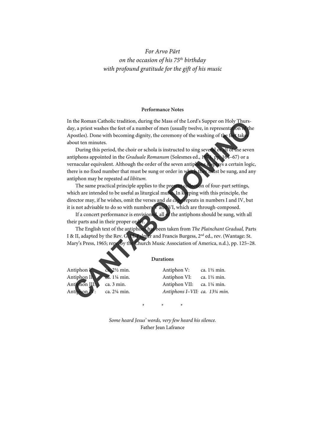 Mandatum Antiphons (Complete Set)