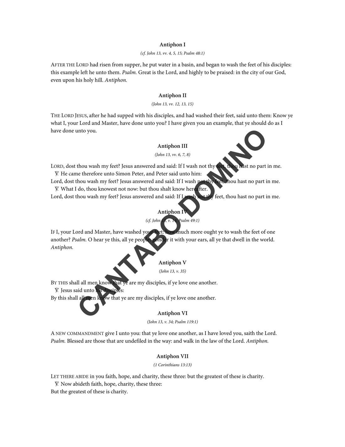 Mandatum Antiphons (Complete Set)