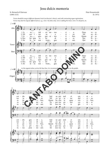 Jesu dulcis memoria (ATB+organ)