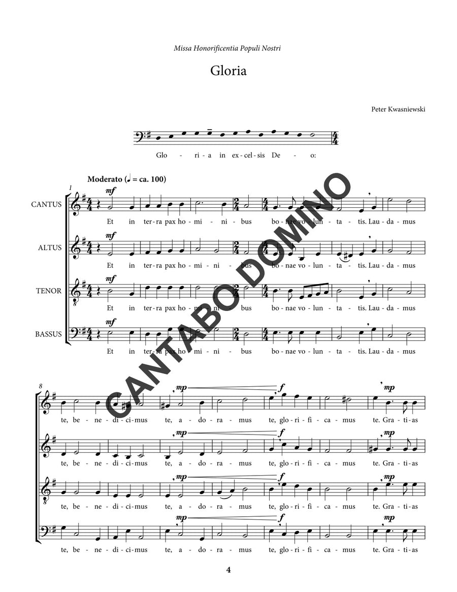 Missa Honorificentia Populi Nostri (complete Ordinary)