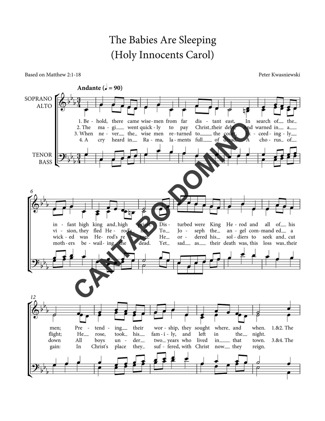 The Babies Are Sleeping (Holy Innocents Carol)
